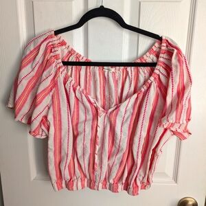 Marine Layer Tiana textured crop blouse